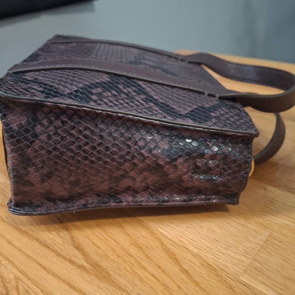 Fossil Maisie Mini Satchel Snake Print Crossbody Tote/Purse - Picture 10 of 15